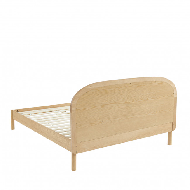 Carrie - Lit en tissu bouclette et bois 160x200cm