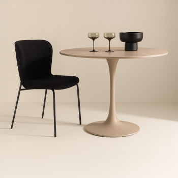 Glade - Table à manger ronde 4 personnes en bois et métal ø100cm
