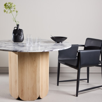 Tekla - Table à manger ronde en bois 4 personnes ø120cm