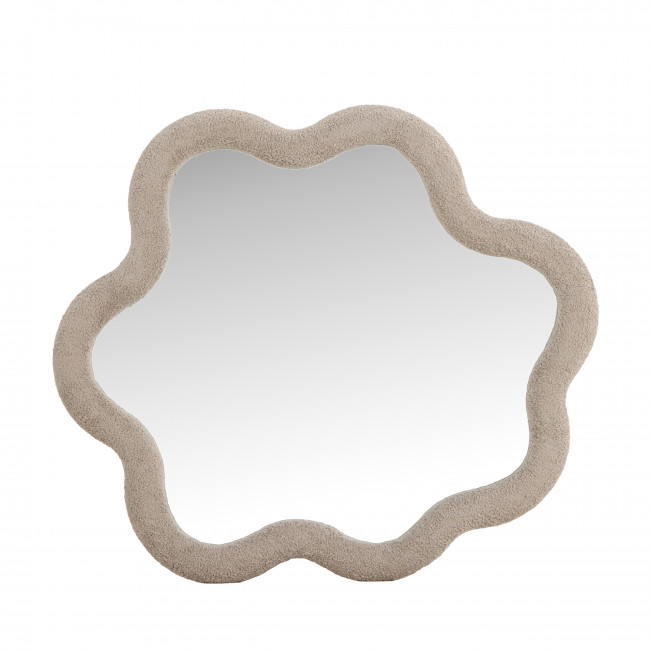 Kungsbacka - Miroir mural organique 70x70cm avec cadre en tissu bouclette