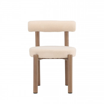 Tillo - Lot de 2 chaises en tissu bouclette et métal effet bois