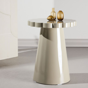 Krull - Table d'appoint organique en bois ø45cm