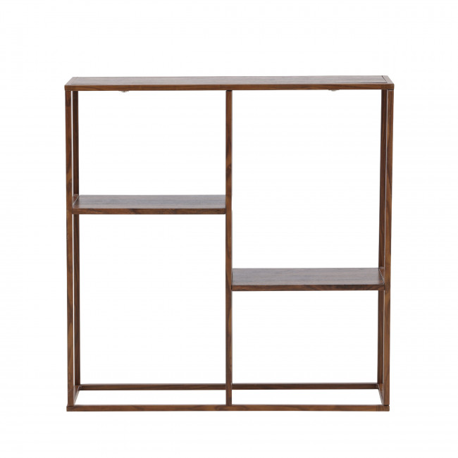 Staal - Étagère en bois effet noyer et métal H81cm