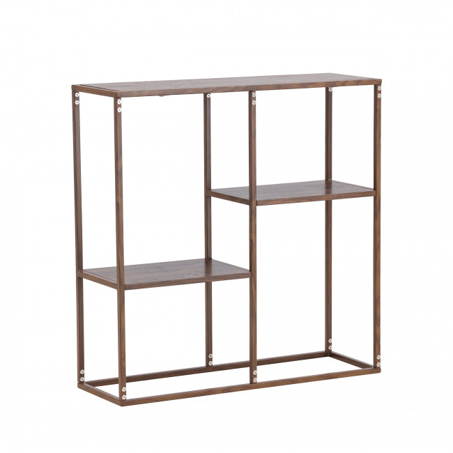 Staal - Étagère en bois effet noyer et métal H81cm