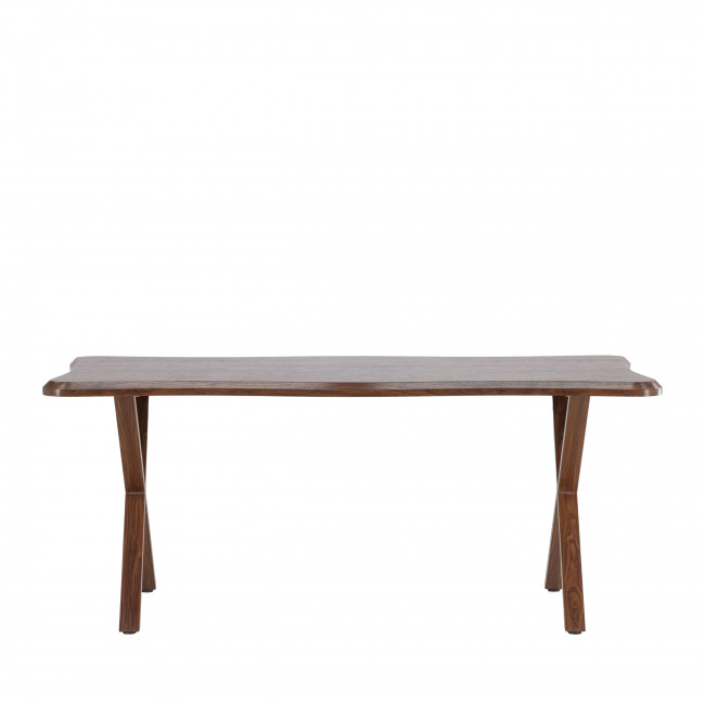 Fiona - Table à manger 6 personnes en bois effet noyer 180x90cm