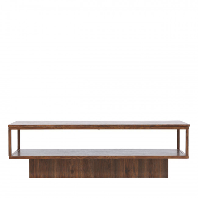 Maglehem - Table basse en bois effet noyer et métal 130x60cm