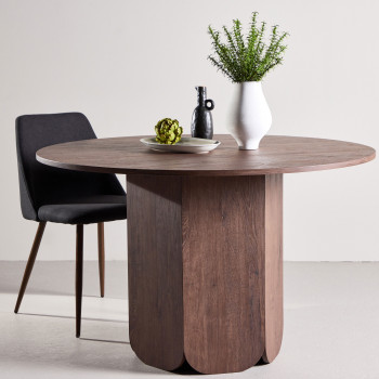 Tekla - Table à manger ronde en bois 4 personnes ø120cm