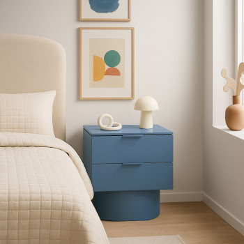 Totem - Table de chevet 2 tiroirs en bois