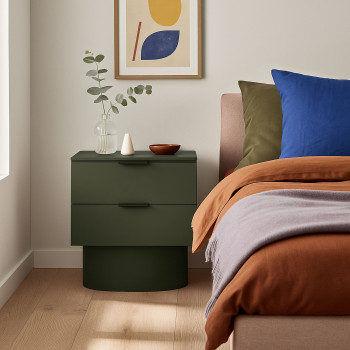 Totem - Table de chevet 2 tiroirs en bois
