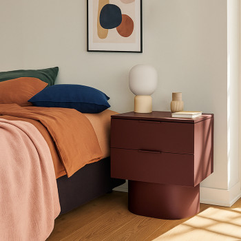 Totem - Table de chevet 2 tiroirs en bois