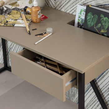 Nex julius - Bureau en bois et métal avec tiroir