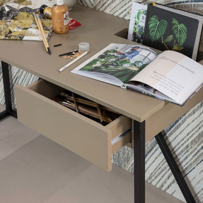 Nex julius - Bureau en bois et métal avec tiroir