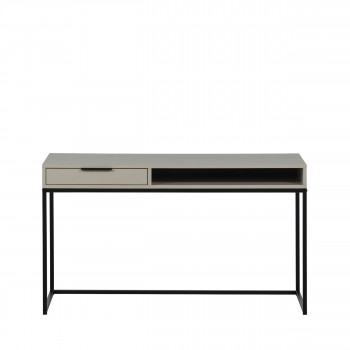 Nore - Bureau en bois et métal 1 tiroir et niche ouverte L130cm