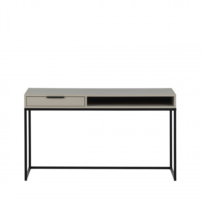 Nore - Bureau en bois et métal 1 tiroir et niche ouverte L130cm