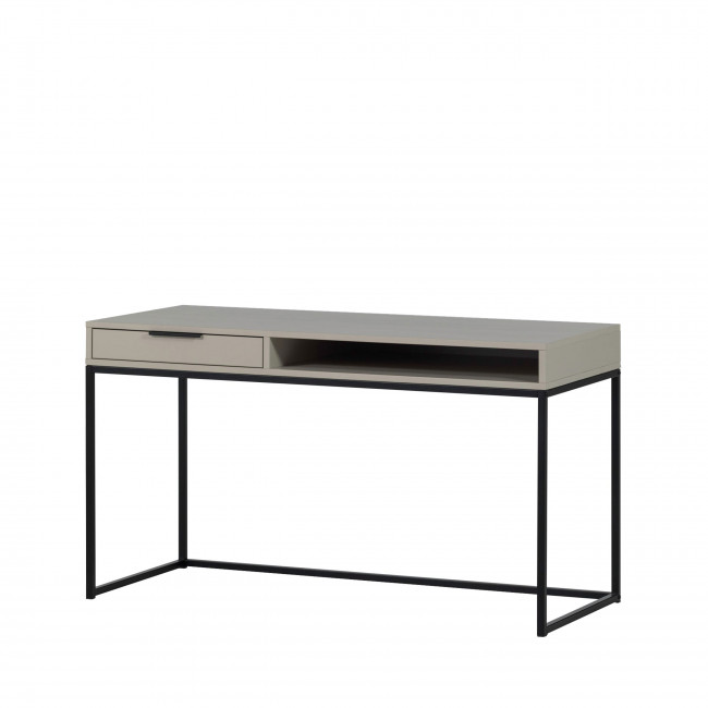 Nore - Bureau en bois et métal 1 tiroir et niche ouverte L130cm