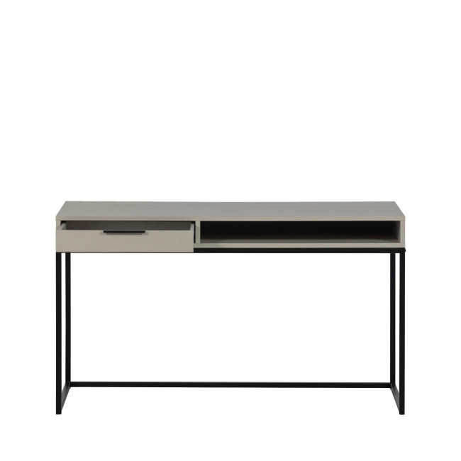 Nore - Bureau en bois et métal 1 tiroir et niche ouverte L130cm