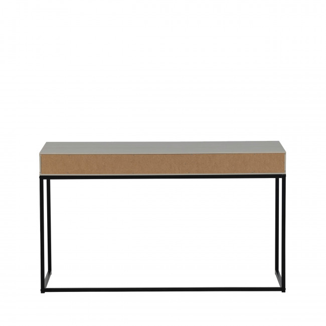 Nore - Bureau en bois et métal 1 tiroir et niche ouverte L130cm