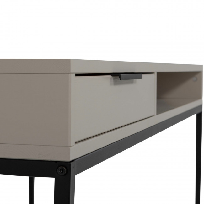 Nore - Bureau en bois et métal 1 tiroir et niche ouverte L130cm