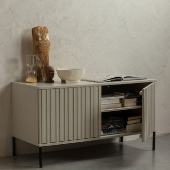 New Gravure - Meuble TV 2 portes en bois L100cm