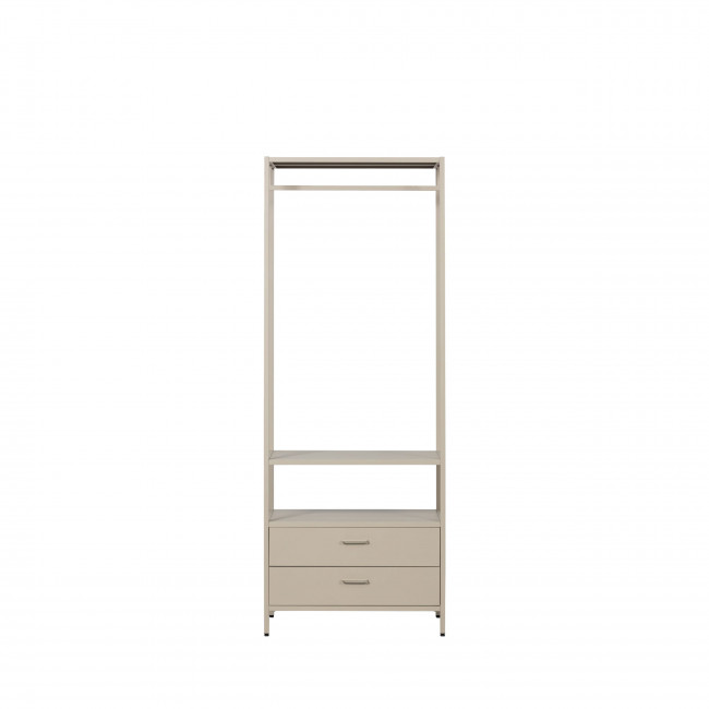 Ferris - Armoire ouverte 2 tiroirs en métal avec étagère L70cm