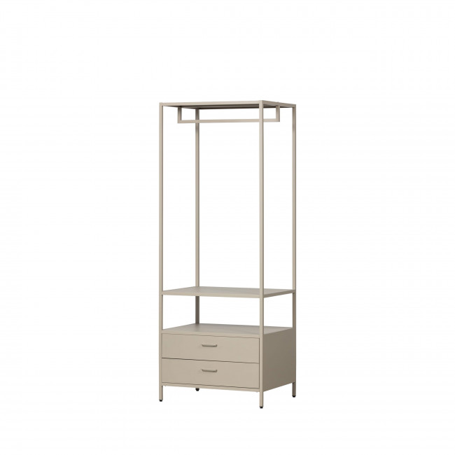 Ferris - Armoire ouverte 2 tiroirs en métal avec étagère L70cm