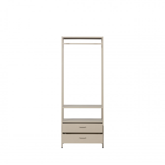 Ferris - Armoire ouverte 2 tiroirs en métal avec étagère L70cm