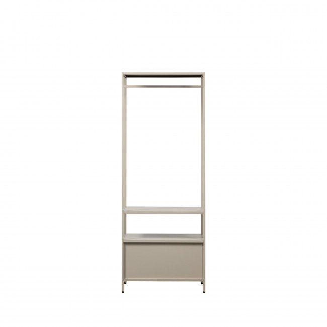 Ferris - Armoire ouverte 2 tiroirs en métal avec étagère L70cm