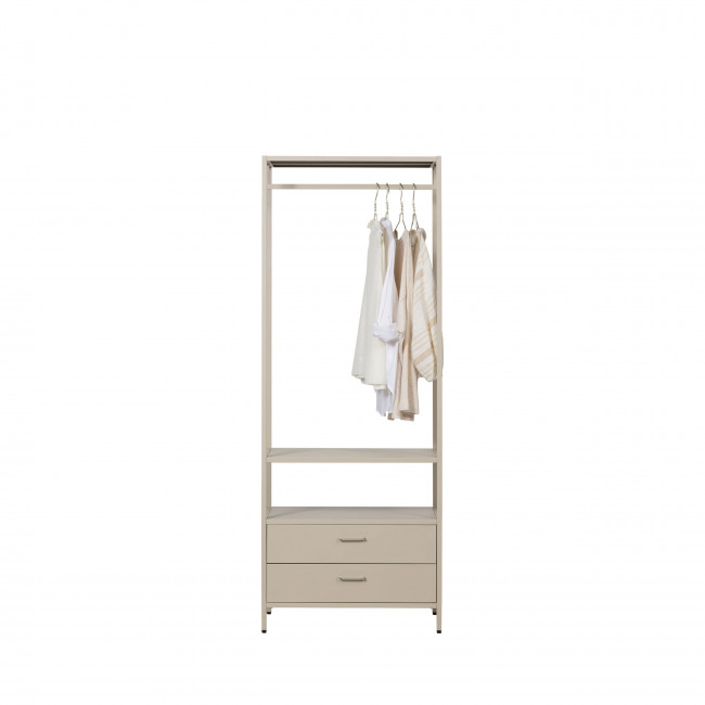 Ferris - Armoire ouverte 2 tiroirs en métal avec étagère L70cm