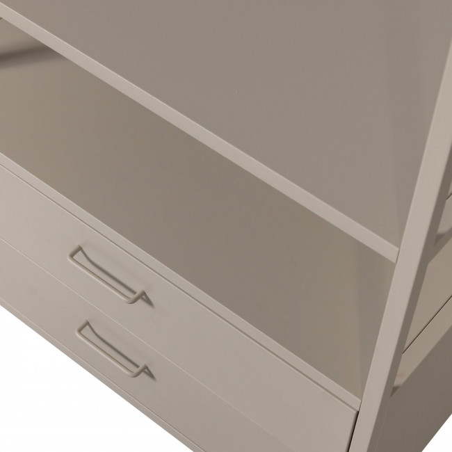 Ferris - Armoire ouverte 2 tiroirs en métal avec étagère L70cm