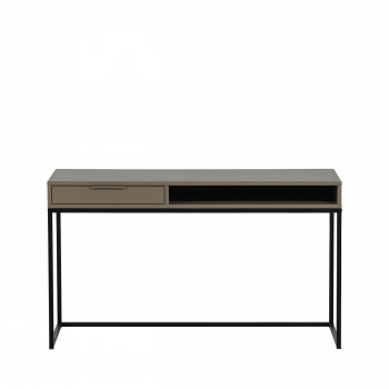 Nore - Bureau en bois et métal 1 tiroir et niche ouverte L130cm