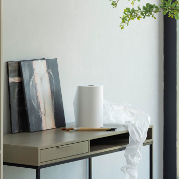 Nore - Bureau en bois et métal 1 tiroir et niche ouverte L130cm