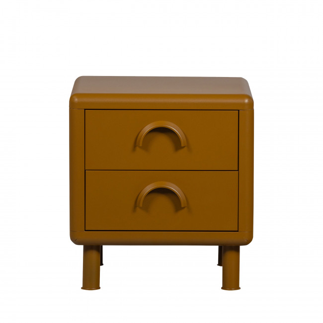 Rune - Table de chevet 2 tiroirs en métal