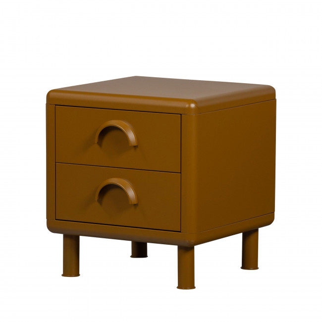 Rune - Table de chevet 2 tiroirs en métal