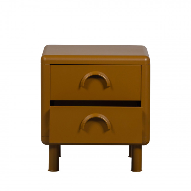 Rune - Table de chevet 2 tiroirs en métal