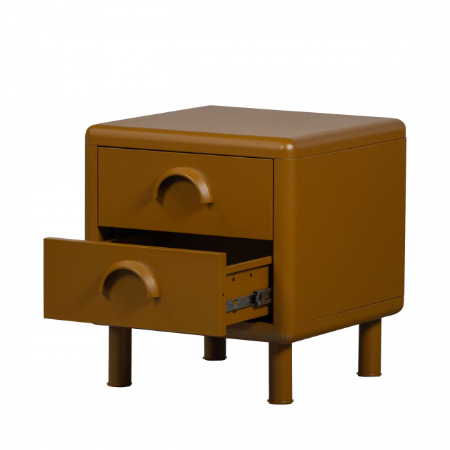 Rune - Table de chevet 2 tiroirs en métal