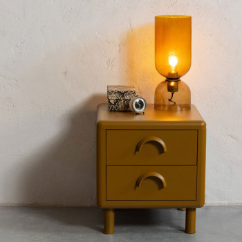 Rune - Table de chevet 2 tiroirs en métal