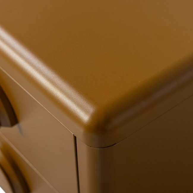 Rune - Table de chevet 2 tiroirs en métal