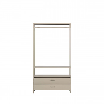 Ferris - Armoire ouverte 2 tiroirs en métal avec étagère L100cm