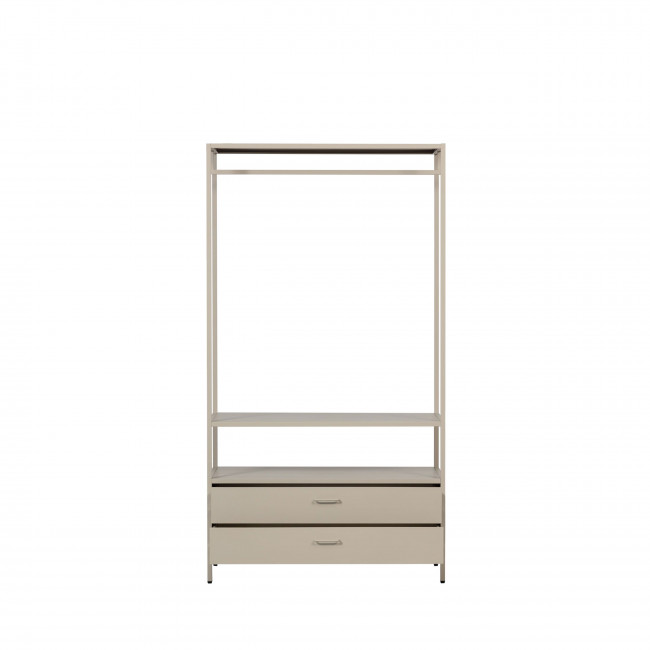 Ferris - Armoire ouverte 2 tiroirs en métal avec étagère L100cm