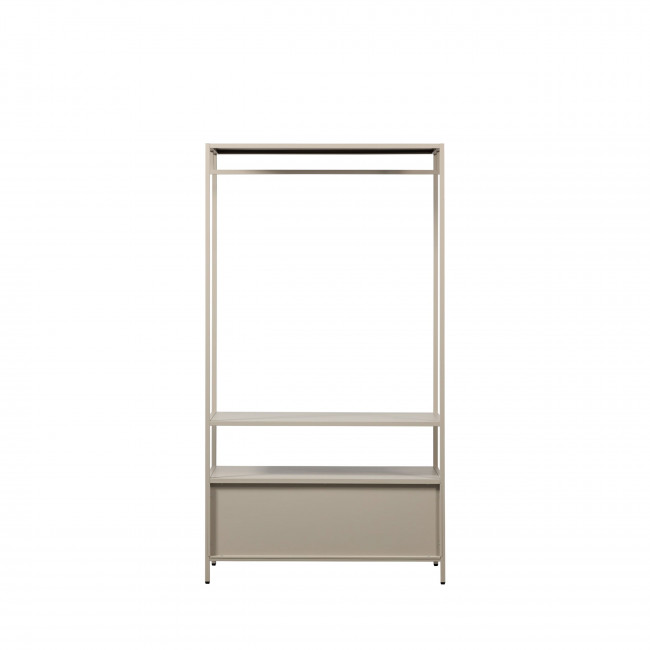 Ferris - Armoire ouverte 2 tiroirs en métal avec étagère L100cm