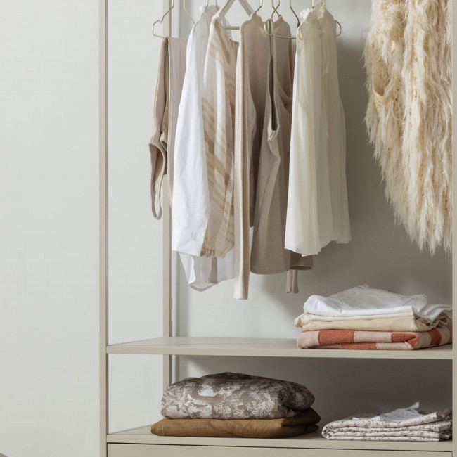 Ferris - Armoire ouverte 2 tiroirs en métal avec étagère L100cm