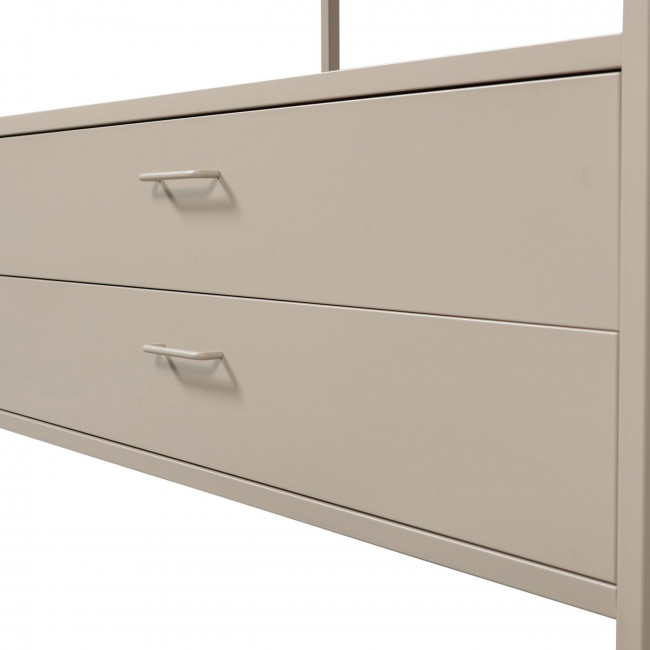 Ferris - Armoire ouverte 2 tiroirs en métal avec étagère L100cm