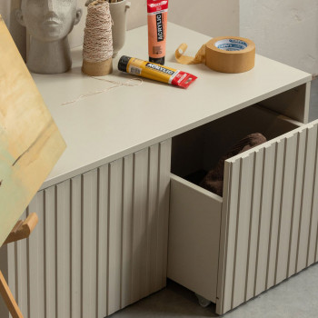 New Gravure - Banc d'entrée avec rangement en bois L88cm