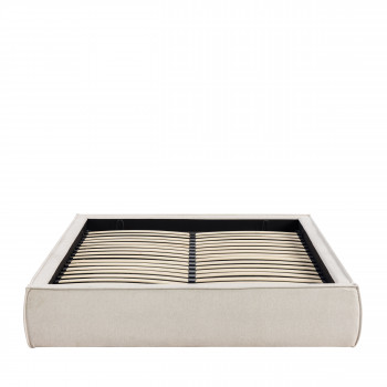 Liberio - Lit coffre en tissu 140x190cm