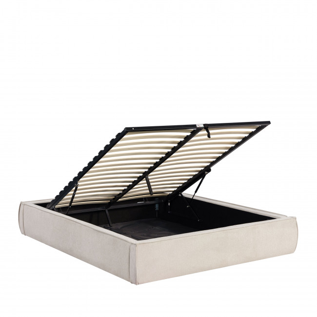 Liberio - Lit coffre en tissu 140x190cm