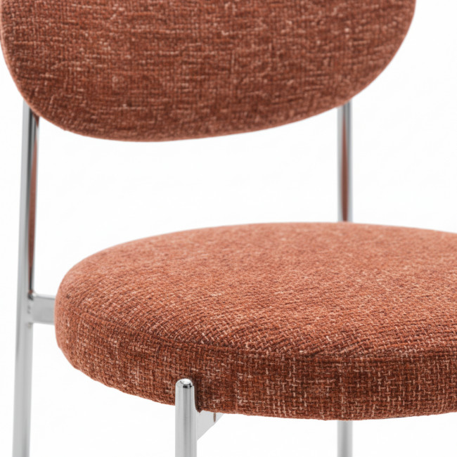 Kyoto - Lot de 2 chaises en tissu pieds chrome