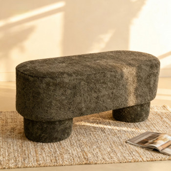 Arlo - Banc arrondie en tissu bouclette L92cm