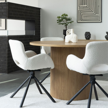 Boavista - Table à manger 4 personnes ronde en bois