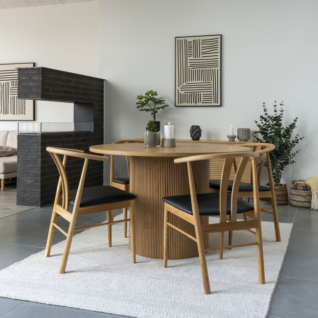 Boavista - Table à manger 4 personnes ronde en bois