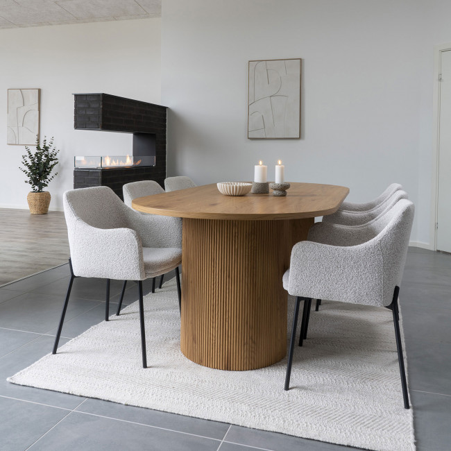 Boavista - Table à manger 8 personnes ovale en bois